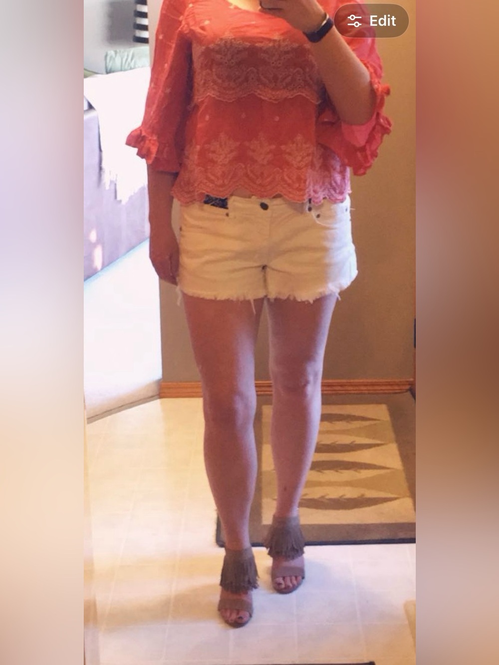 Restricted Tan Fringe Block Heels Worn once